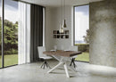 Tavolo Allungabile 120-380x90x77 cm Volantis Premium Noce Telaio Bianco 