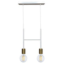 Sospensione 2xE27 Montatura Verniciata Bianco Oro Satinato E-Energy Elvira