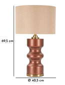 Lampada da Tavolo Rosenthal Ø40,5x69,5 cm in Vetro e Ferro e Tessuto Marrone e Oro      