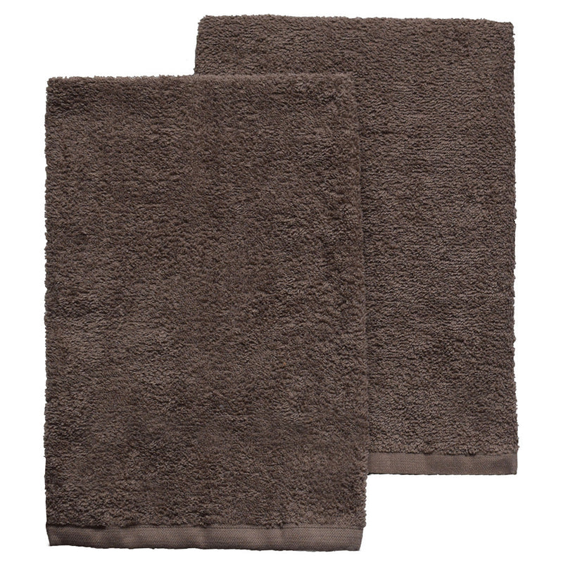 Set Spugna Asciugamani Ospite + Salvietta Marrone Chiaro