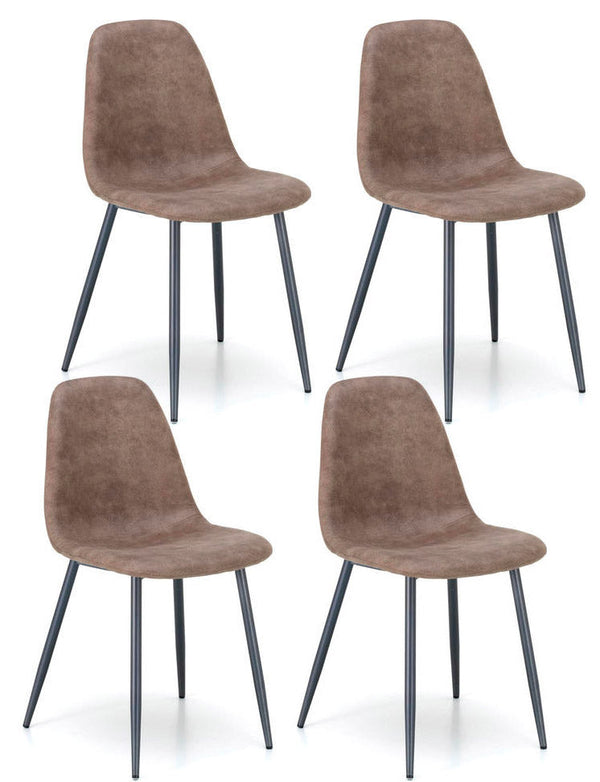 Set 4 Sedie 44x50xH84 cm in Similpelle Brigitte Tortora acquista