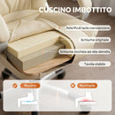 Sedia da Ufficio Girevole 65x68x112-122 cm con Funzione Dondolo Schienale Alto in Pelle PU Beige      
