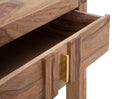 Console Elegant Sheesham 132x40x76 cm Legno e Ferro Naturale e Oro