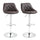 Set 2 Sgabelli da Bar 51,5x48x83-104 cm in Similpelle Marrone