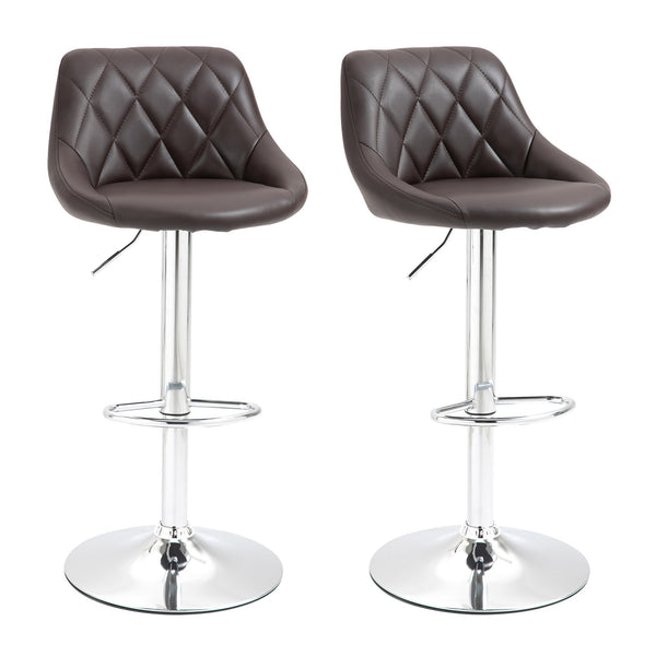 Set 2 Sgabelli da Bar 51,5x48x83-104 cm in Similpelle Marrone acquista