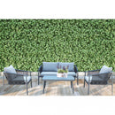 Set Salotto da Giardino Divano 2 Poltrone e Tavolino con Cuscini in Alluminio Grigio scuro