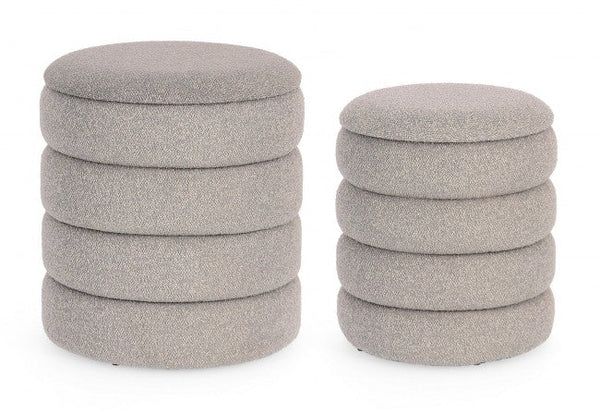 Set 2 Pouf Contenitore Katerina in Bouclè acquista