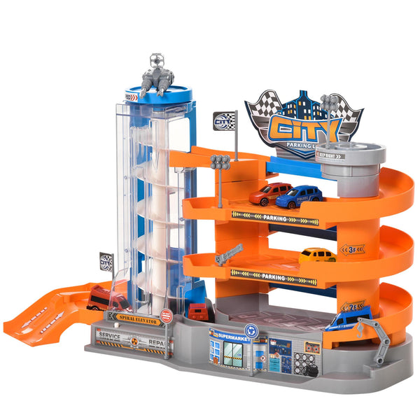 Garage Giocattolo per Bambini 60x22x36 cm con Rampe e Ascensore Multicolore prezzo