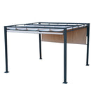 Pergola da Giardino 3x3m in Acciaio Maine Nero e Beige