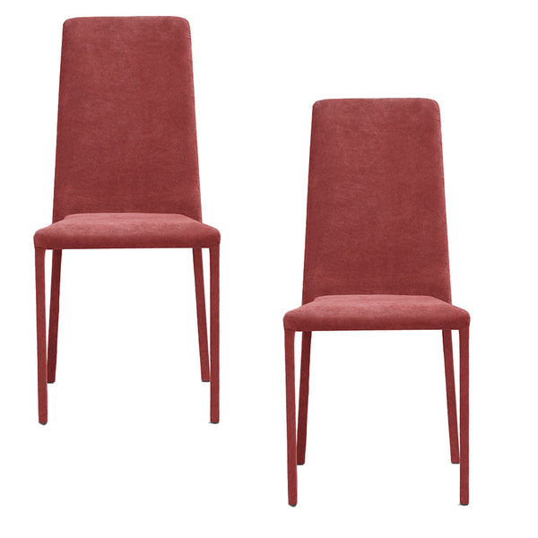 sconto Set 2 sedie Imbottite 45x52x91 cm In Tessuto Savoy Betty Plus Rosso