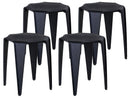 Set 4 Sgabelli 35x35 cm in Polipropilene Nero