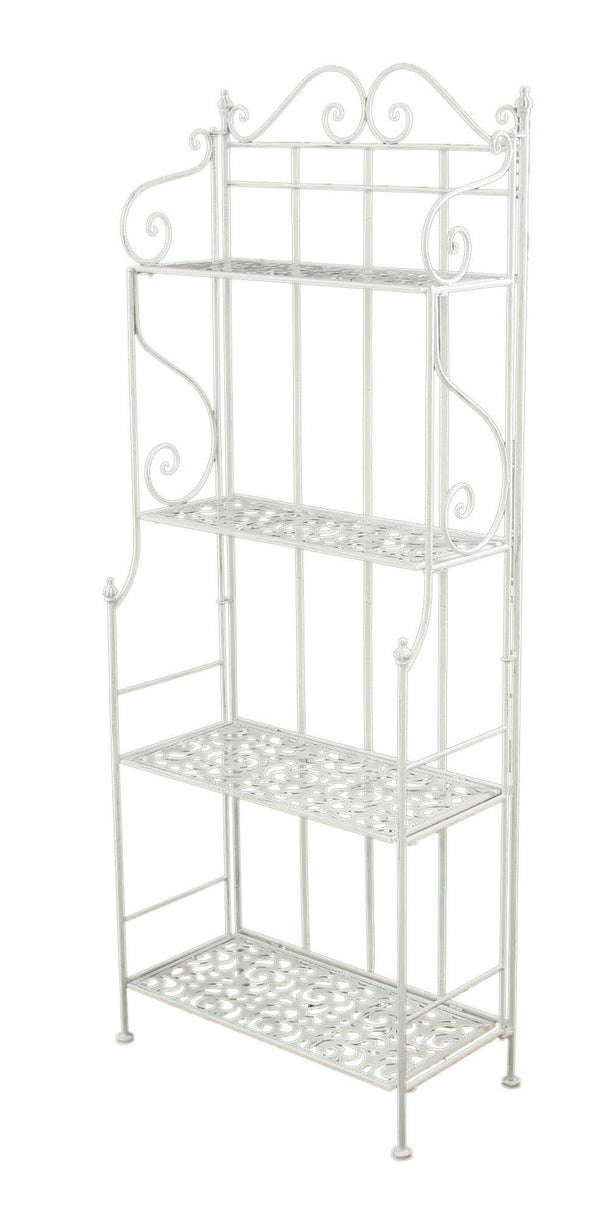 acquista Scaffale per Piante in Metallo 4 Piani 59x29H158cm Jessica Bianco