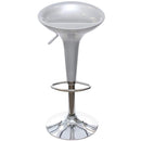 Sgabello Cucina Regolabile in Acciaio e ABS Seduta Girevole Grigio Casa Bar