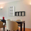 Mensola Rettangolare 3 Scomparti da Parete 70x30x15.5 cm in Fibra di Legno Tristano Blu Baltico