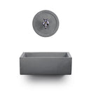 Lavello Rettangolare da Esterno 45x35 cm con Rosone Installazione a Muro in Cemento Madrid Antracite
