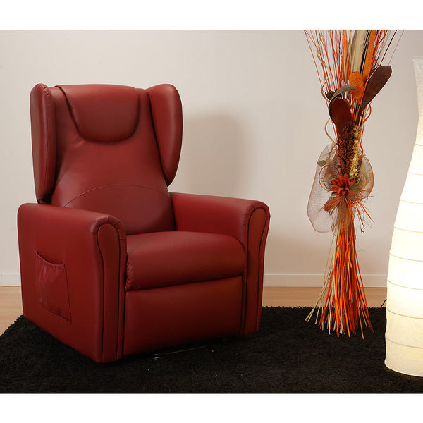 prezzo Poltrona Relax Elettrica Tea con Alzapersona Lift 2 Motori Massaggiante in Similpelle Bordeaux