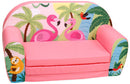 Divano Sofa per Bambini 76x36x40cm Tessuto Sfoderabile con Fenicotteri Miller Rosa