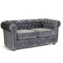 Divano 2 Posti 170x81x77 cm in Tessuto Grigio