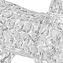 Renna Natalizia Luminosa 3D 70x42x11 cm 100 LED in Cristalli Acrilici e Metallo Bianco Freddo      