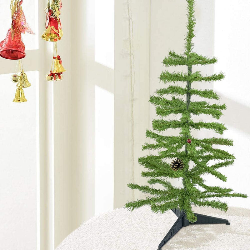 Albero di Natale 70H cm Rami pieghevoli e pigne Abete Artificiale in PVC
