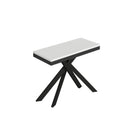 Consolle Allungabile 90-196x40x77 cm Saki Small Evolution Bianco Frassino Gambe Antracite 