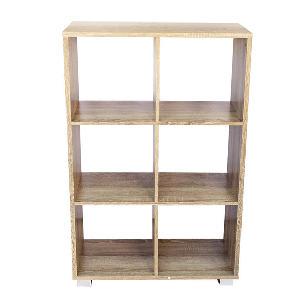 Libreria in legno 60x24xH99 cm a caselle con 6 ripiani dotata di piedini Rovere acquista