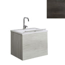 Mobile Lavatoio Vasca Zeus in MineralMarmo Apertura a 2 Ante 60x48x50 cm Olmo Scuro