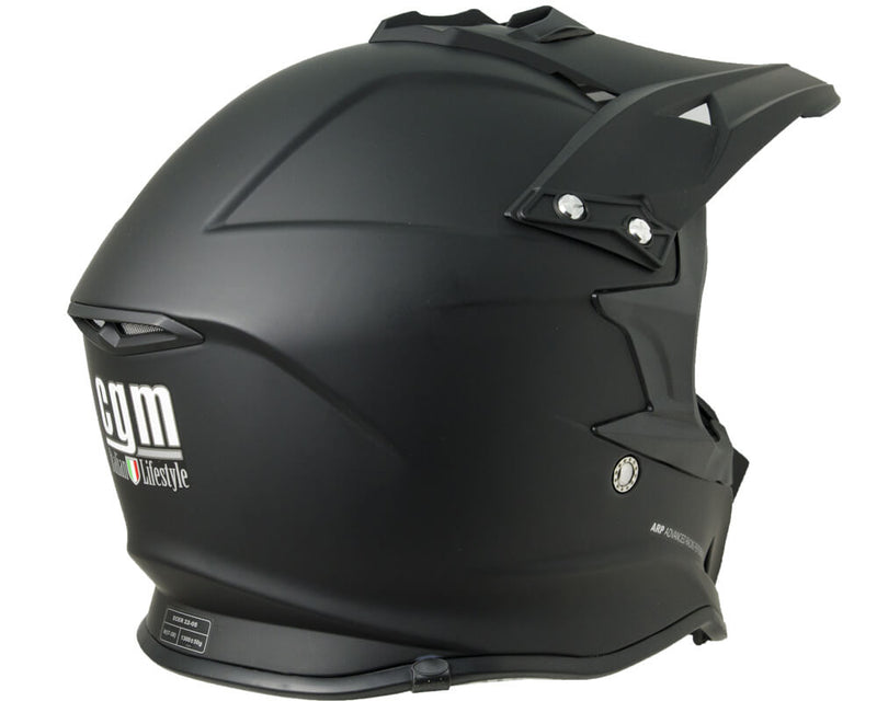 Casco Integrale per Moto Cross con Frontino CGM Ground 601A Nero Opaco