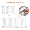 Cancellino per Cani Taglia Regolabile a 3 Pannelli 113-166x36x71 cm in Legno di Pino Bianco