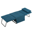 Pouf Letto Brandina con Materasso Pieghevole 69x180x41 cm  Blu