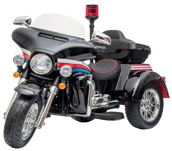 Moto Elettrica Polizia Americana 3 Ruote per Bambini 12V Kidfun Police Washington Nera acquista
