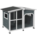 Cuccia per Cani Taglia Media da Esterno con Tetto Apribile 101x66,5x70,5 cm in Legno Grigio
