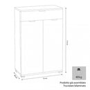 Mobiletto con 2 Anta e 1 Cassetto 75x38x112 h cm in Truciolare bilaminato Rovere Grigio
