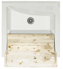 Mobile Lavatoio 63x60x87 cm 2 Ante Asse in Legno Montegrappa Acqua Marella Bianco Lucido