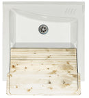 Mobile Lavatoio 63x60x87 cm 2 Ante Asse in Legno Montegrappa Acqua Marella Bianco Lucido