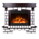 Camino Elettrico da Pavimento 113,6x132,8x35,6 cm Effetto Fiamma 1950W Nazarii & Mirabella Noce