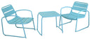 Set Tavolino e 2 Poltrone da Giardino in Metallo Bistro Verde Acqua