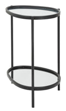 Tavolinetto Maycos 53,3x36,8x58,4 cm in Ferro e Specchio Nero