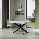 Tavolo Allungabile 120-380x90x77 cm Volantis Bianco Frassino Telaio Antracite 