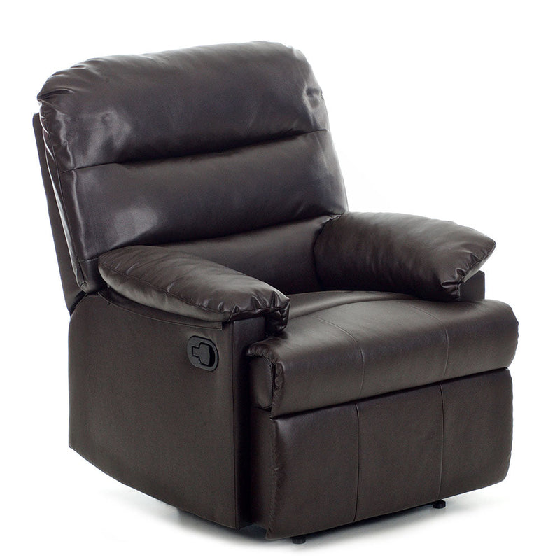 Poltrona Relax Reclinabile Manuale in Similpelle Mara Marrone