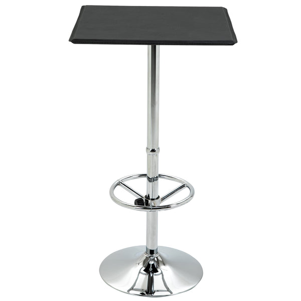 Tavolino da Bar Alto 64x64x109 cm Piano in Similpelle Nero sconto