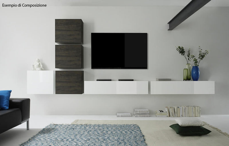 Mobile Sospeso Quadrato da Salotto 51x57x31cm TFT  Cube Quercia Wengè