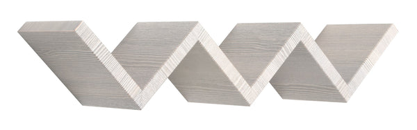 Mensola da Parete Libreria Zigzag 56x15,5 cm in Fibra di Legno Saetta Rovere Grigio