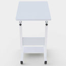 Tavolino Porta PC Computer da Letto Divano Regolabile con Ruote Bianco