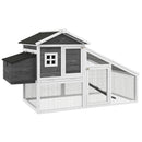 Pollaio Gabbia per Galline 178x95x100 cm in Legno con Tetto Impermeabile Grigio
