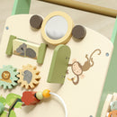 Carrello Primi Passi per Bambini 18+ Mesi 33,5x36x46,8 cm con Freno Regolabile in Legno Levigato Verde      