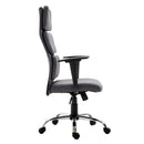 Poltrona da Ufficio Girevole Schienale Alto Regolabile in Tessuto Grigio 50x56.5x117-127 cm 