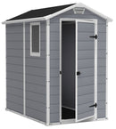 Casetta da Giardino Porta Attrezzi 130x192x198 cm in Resina Effetto Legno Keter Manor 4x6 Grigia