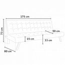 Divano Letto 175x80x73 cm in Similpelle Marrone