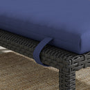Cuscino per Sdraio e Lettino Prendisole  con Lacci di Fissaggio  in Tessuto Blu Scuro